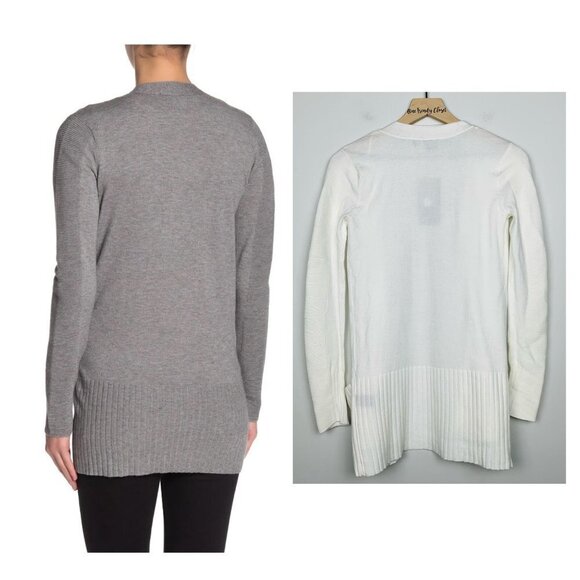 #10 Devotion by Cyrus | NWT Long Sleeve Ribbed Cozy Pocket Cardigan Zinc Oxide - Picture 2 of 8